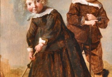 Girl and boy playing croquet (Judith Leyster, 1650)