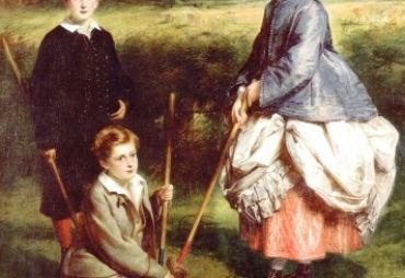 The Middleton family playing croquet (William Crawford, 1859)