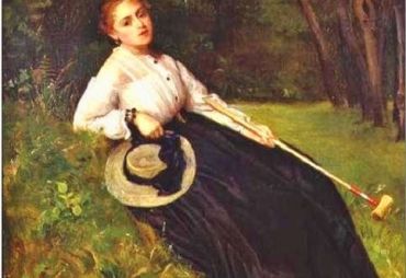 Resting in the shade after a game of croquet (Philip H. Calderon, 1867)