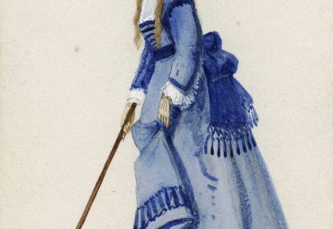 Watercolour woman playing croquet (Edward A. Williams, 1869)