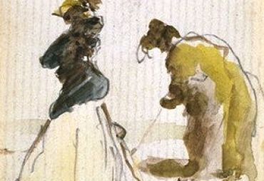 Deux personnages en plein air, jouant au croquet (É. Manet, 1871)