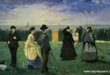 La partie de croquet à Boulogne sur Mere (Édouard Manet, 1872)