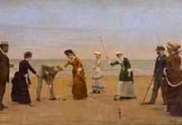 Jeu de croquet sur la plage (Baudiun Roland, 1882)