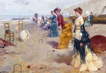 Croquet en la playa (Joan Roig Soler, 1890)