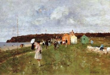Partie de croquet a la plage St. Cast (Luigi Loir, 1895)