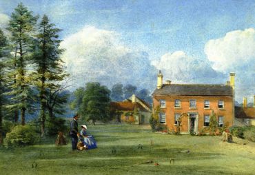 Croquet on the lawn of an English country house (Esc. inglesa, 1900)
