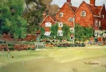 The croquet lawns at the woodrow (Wilfred Williams Ball, 1911)