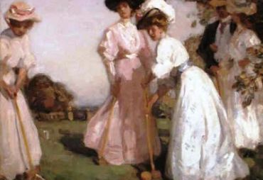 Ladies playing croquet (Percy W. Gibbs, 1920)