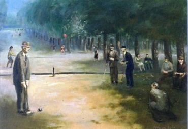 Joueurs de croquet, Jardins du Luxembourg (Guy P. du Bois, 1954)