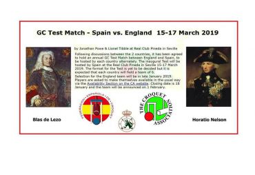 1st GC Spain-England Test Match (Real Club Pineda, Sevilla, 2019)