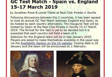1st GC Spain-England Test Match (Real Club Pineda, Sevilla, 2019)