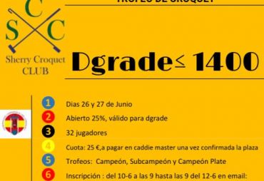 1st GC ShCC DGrade 1400 minus Trophy (Sherry Croquet Club, Jerez, 2021)