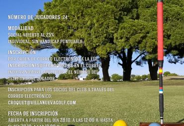 1st GC Pinar de Villanueva Trophy (Villanueva Golf & Croquet Club, Puerto Real, 2020)