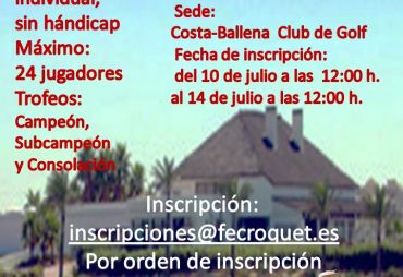 10th GC Fernando Ansorena Trophy (La Fuensanta Croquet Club, Costa Ballena, 2020)