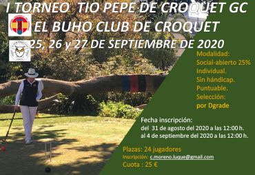 1st GC Tío Pepe Trophy (El Buho Croquet Club, Jerez, 2020)