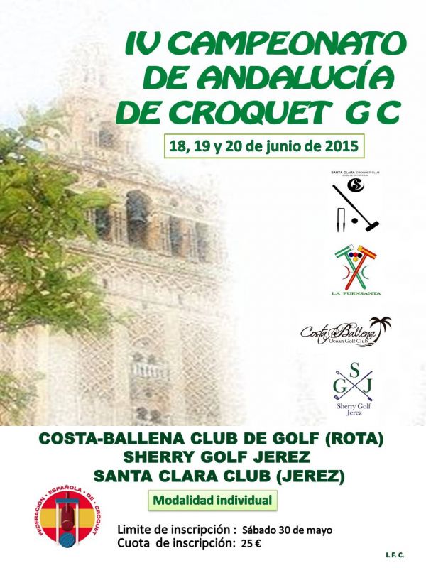 Se convoca el IV Campeonato de Andalucía de Croquet GC